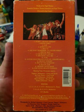 Yngwie J.  Malmsteen Trial By Fire - Live In Leningrad Vhs 1989 Vintage Rare Rock