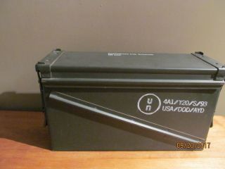 Vintage Military Green Metal Box Storage 1310013191541b542 32 Cartridge Box Only