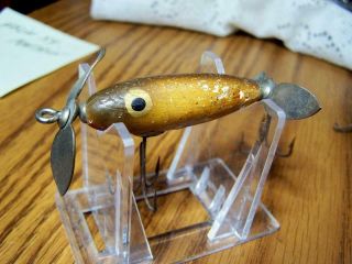 Vintage Wood Fishing Lure Top Water Weighted Unknown Maker