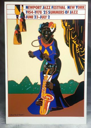 Milton Glaser Vintage Newport Jazz Festival N Y 1954 - 1978 Poster Summer Festival