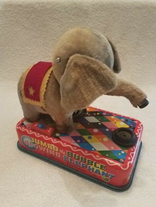 Vtg Yonezawa Jumbo The Bubble Blowing Elephant Tin Toy Japan - Battery Operated