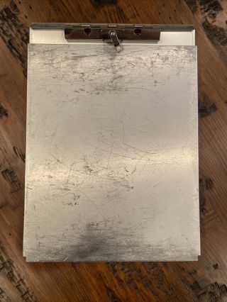 Vintage Saunders Aluminum Clipboard W/writing Plate.  By Chicago Area Police