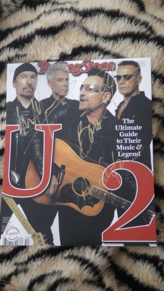 U2 - Bono,  Edge,  Mullen & Clayton Signed 8 X 10 Photo Rolling Stone Cover