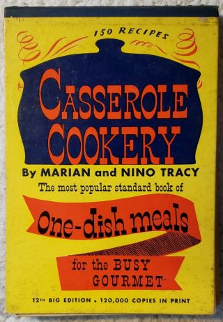 2 - Casserole Cookery Cookbooks By Marian And Nino Tracy Vintage & Rare 1951