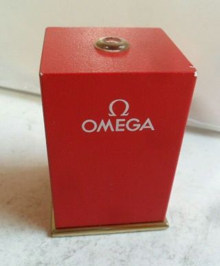 Vintage Omega Watch Retail Store Display Foundation Red Acrylic Cube