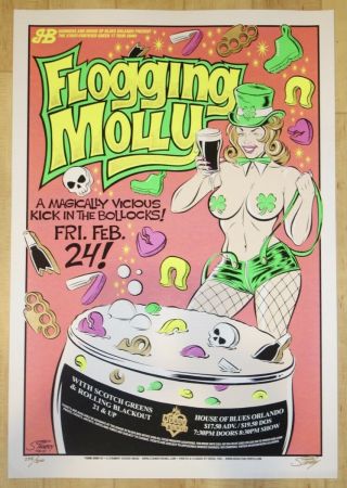 2006 Flogging Molly - Orlando Silkscreen Concert Poster S/n By Stainboy