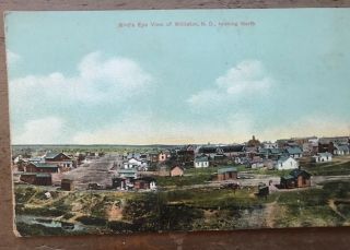Vintage Unposted Williston North Dakota Birdseye View Postcard