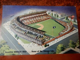 Vintage Postcard Wrigley Field 1942