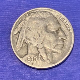 (1) Vintage 1930 - S Buffalo/indian Head Nickel Vf