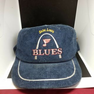 Vintage Trucker Hat St Louis Blues Flat Bill Corduroy