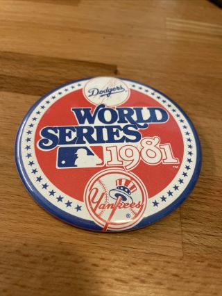 Mlb 1981 World Series Dodgers Vs Yankees Limited Edition Vintage Button (pin)
