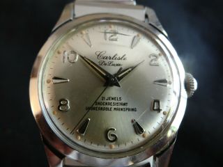 Vintage Carlisle De Luxe 21 Jewel Watch With Eldorado Watch Case,  France