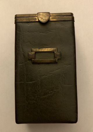 Vintage Princess Gardner Black Leather Flip Top Cigarette Case