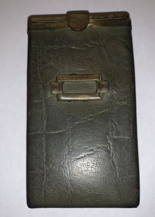 Vintage Princess Gardner Black Leather Flip Top Cigarette Case 2