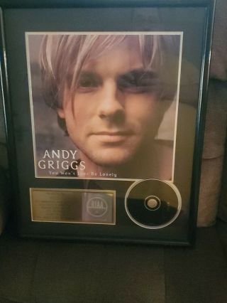 1998 Riaa Gold Sales Award For Andy Griggs Cd - You Won 