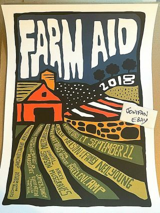 Farm Aid 2018 Print Poster Neil Young Dave Matthews Willie Nelson Dmb
