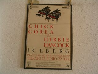 Chick Corea Herbie Hancock Poster Tour 1979 Barcelona 19x13 "