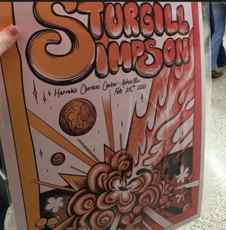Sturgill Simpson Concert Gig Tour Poster Print Asheville 2 - 23 - 20 2020 Stefani 57