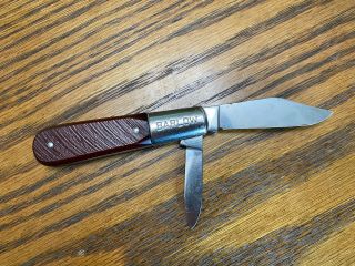 Vintage 2 Blade Folding Pocket Knife Barlow Imperial Dupont Advertising