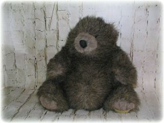 Vintage Pot Belly Bear Fancy Zoo 12 " Plush Furry Brown Bear Stuffed Animal 9430