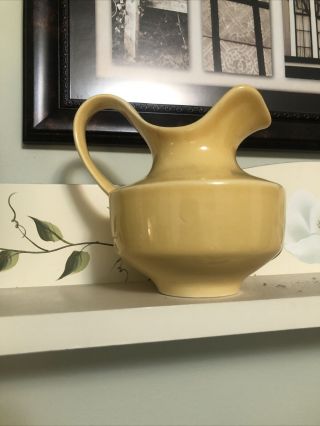 Vintage Yellow Pottery Cream Pitcher