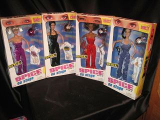 1998 Spice Girls On Stage Complete Set Of 4 Dolls Nrfb Galoob