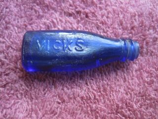 Vintage Vicks Empty Eye Drops Cobalt Blue Glass Miniature Eye Drop Bottle