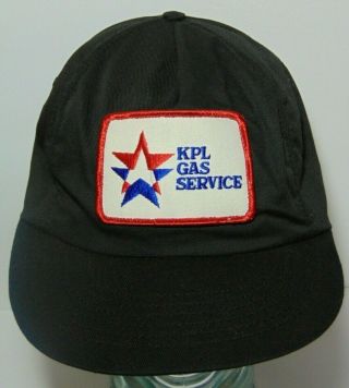 Old Vintage 1980s Kansas Power Light Kpl Gas Service Patch Snapback Hat Cap Usa
