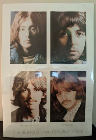 Vintage 1968 The Beatles White Album Poster Rare
