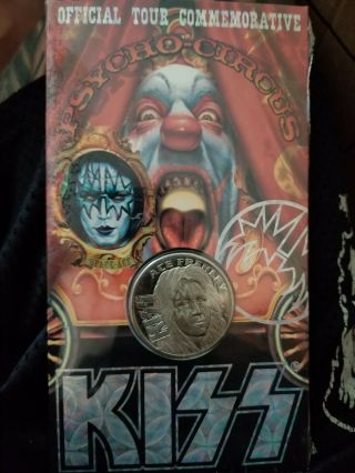 Kiss Band Psycho Circus Tour Liberty Nickel Silver Coin Carded Set 1998