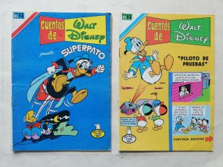 Vintage Donald Duck Pato Donald Walt Disney Mexican 2 Dif Novaro Comics From 80s