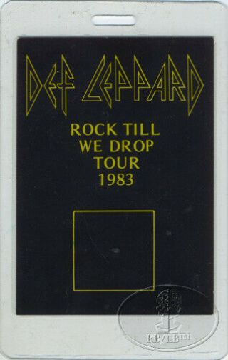Def Leppard 1983 Rock Till You Drop Laminated Backstage Pass