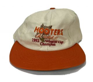Vintage 1992 Nascar Hat,  Hooters Winston Cup Champion.  Snapback Usa.  Wear.  Read