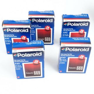 ^ Polaroid Polacolor 669 Instant Film [lot Of 5 Packs - 100 Photos Exp 2000]