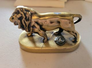 Vintage Lions Club Mini Bronze Brass Lion Sculpture Figurines
