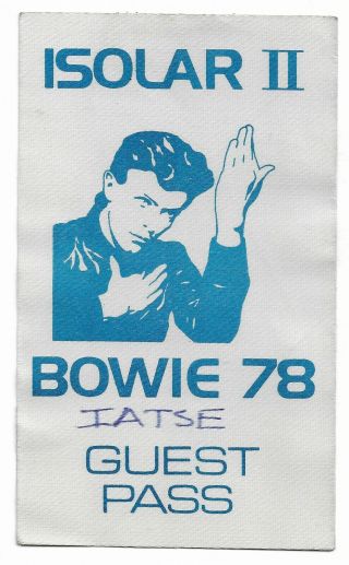 David Bowie 1978 Isolar Ii Concert Tour Backstage Guest Pass