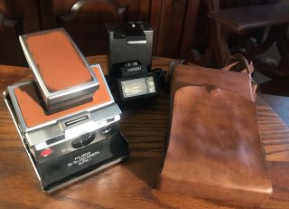 Polaroid Instant Sx - 70 Land Camera Alpha 1 W/shoulder Case And Nissin Fsp Flash
