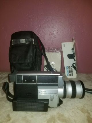 Vintage Canon Auto Zoom 814 Elec.  8 Movie Camera W/accessories