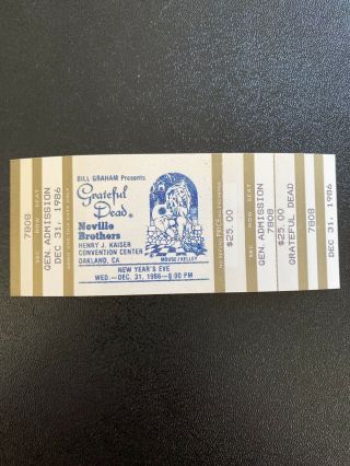 Grateful Dead Ticket December 31,  1986 Nye Year 