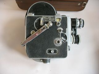 Vtg Paillard Bolex H16 Reflex 16mm Movie Camera W/ 4 Lenses & Case Book 1948