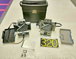 Vintage Polaroid 320 And 250 Land Camera Case Cold Clip 193 Bundle