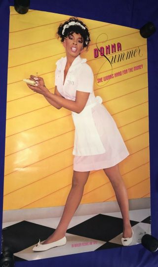 Vintage 1983 Donna Summer She Hard For Money Promo Poster 22x34in Polygram
