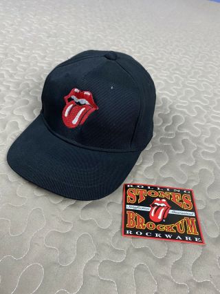 Vintage 90s Rolling Stones Voodoo Lounge Tour Black Brockum Snapback Concert Hat