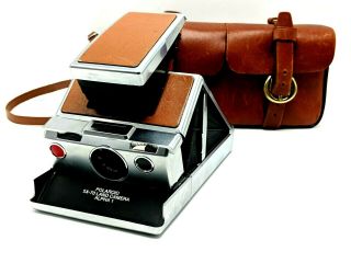Polaroid Sx - 70 Land Camera Alpha 1 Brown Leather W/ Case / Repair