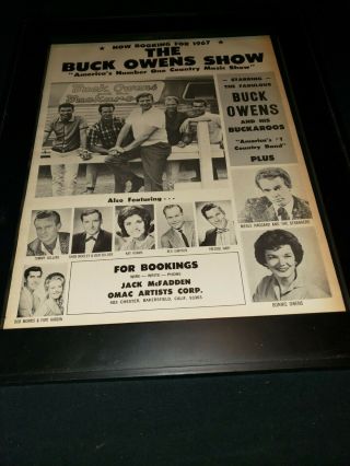 Buck Owens Tv Show Rare 1966 Promo Poster Ad Framed