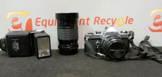 Pentax Mx Vivitar 35mm Slr Film Camera Lens Flash Case