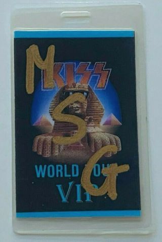 Kiss Band Laminate Backstage Pass Vip Nyc Msg Hot In The Shade Tour 1990 Carr