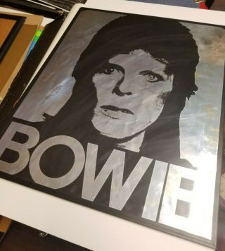 Rare David Bowie Mylar Foil Poster - 1970s Familiar Faces San Francisco