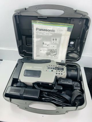 Panasonic Ag - 455mp S - Vhs Video Camera W/ Hard Case,  Battery,  Cable,  Etc.