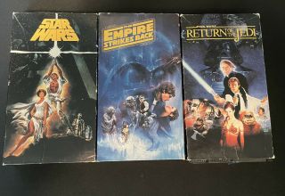 Vtg Star Wars Vhs Trilogy 1992 Fox Video Unaltered Theatrical Versions